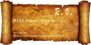 Rittinger Vince névjegykártya